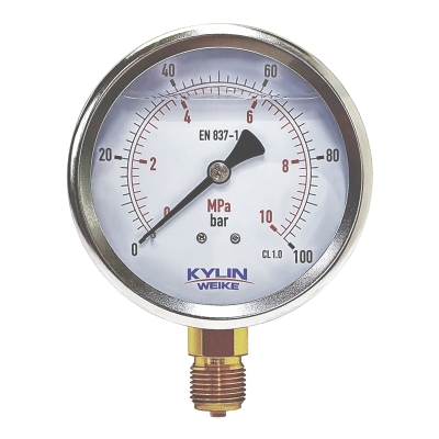 манометр радиальный kwi p180-100-l-s-04-n/a-100br&10mp (100 мм, 0-100 бар, 1/2")