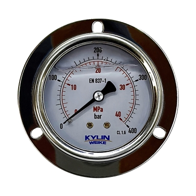манометр осевой с фланцем kwi p180-63-cb-s-03-ff-400br&40mp (63 мм, 0-400 бар, 1/4")